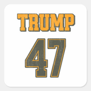 Pegatina Cuadrada Equipo retro Trump 47 Vintage