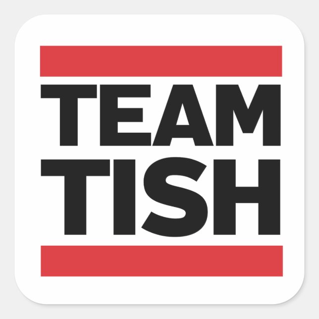 Pegatina Cuadrada Equipo Tish (Anverso)