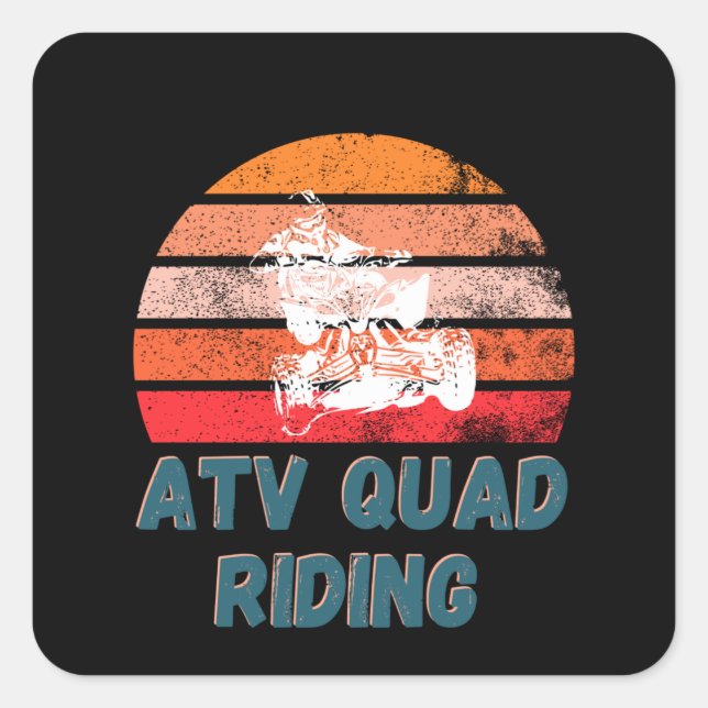 Pegatina Cuadrada equitación cuádruple de atv (Anverso)