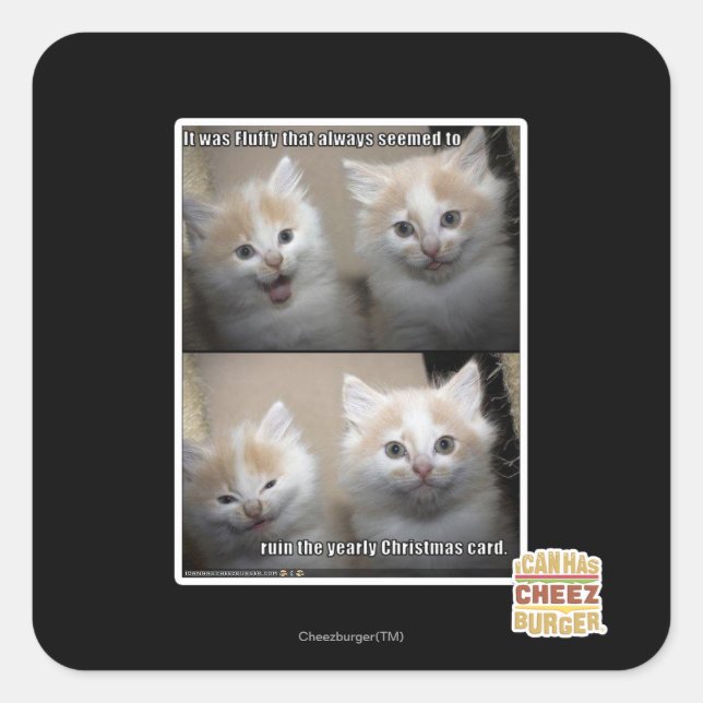 Pegatina Cuadrada Era Fluffy (Anverso)