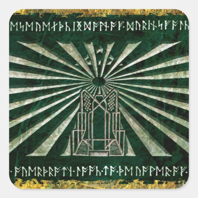 Pegatina Cuadrada Erebor Graphic (Anverso)