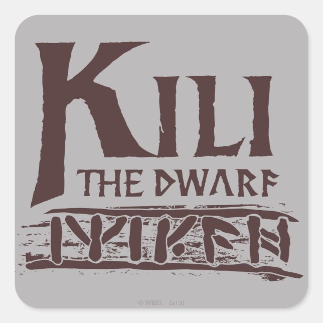 Pegatina Cuadrada Erebor - Kili Name (Anverso)