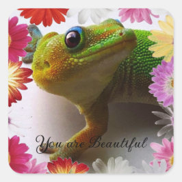 Pegatina Cuadrada Eres hermosa