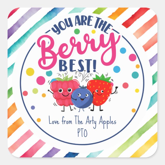 Pegatina Cuadrada eres la mejor berry (Anverso)