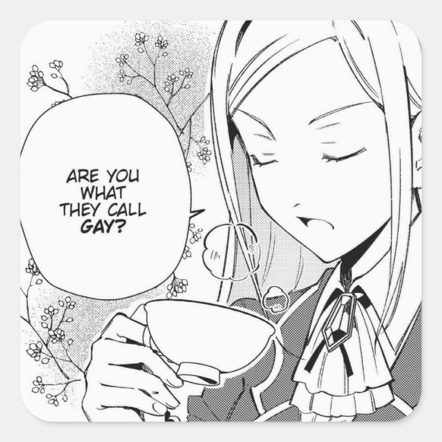 Pegatina Cuadrada ¿Eres Lo Que Llaman Gay? | WataOshi | (Anverso)