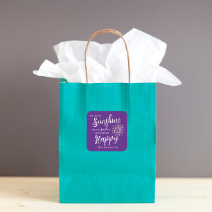 Pegatina Cuadrada Eres Mi Sol Me Hace Feliz Sol Púrpura