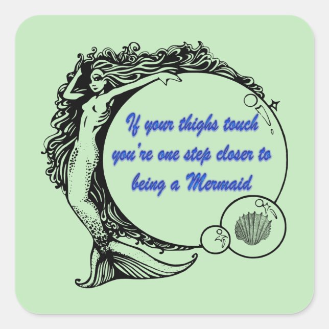 Pegatina Cuadrada Eres una sirena (Anverso)