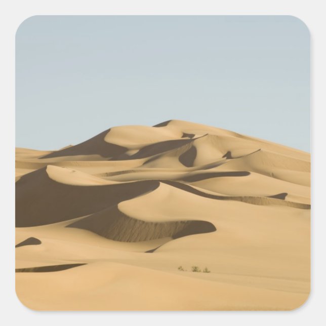 Pegatina Cuadrada Erg Awbari, desierto del Sahara, Fezzan, Libia. 4 (Anverso)