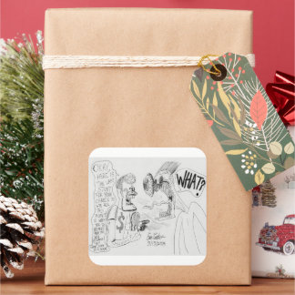 Pegatina Cuadrada Erica Crooks Comics : Game Show scam