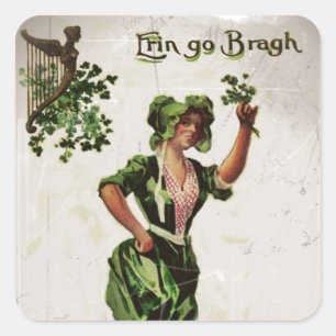 Pegatina Cuadrada Erin Go Bragh