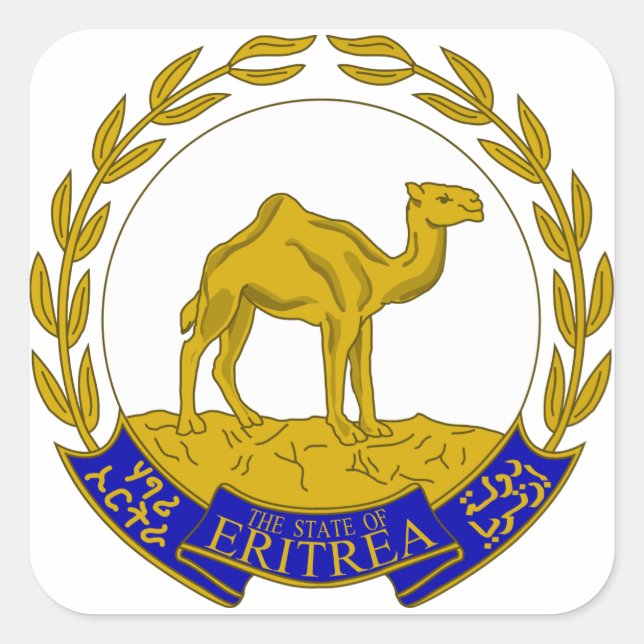 Pegatina Cuadrada eritrea (Anverso)