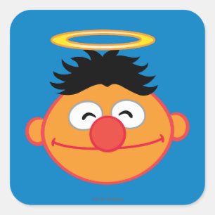 Pegatina Cuadrada Ernie Smiling Face con Halo