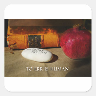 Pegatina Cuadrada Errar es humano. Errare Humanum Est. Latín.