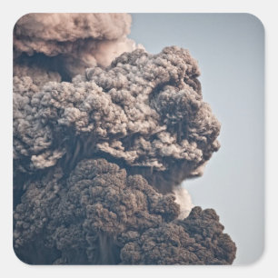 Pegatina Cuadrada Erupción volcánica de Eyjafjalljokull