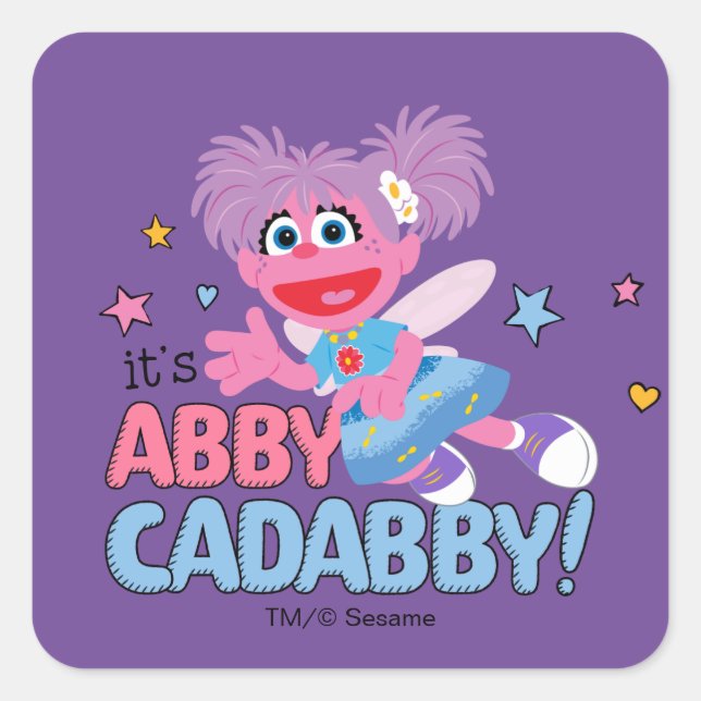 Pegatina Cuadrada ¡Es Abby Cadabby! (Anverso)