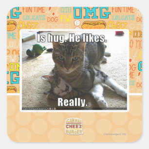 Pegatina Cuadrada Es abrazo. Le gusta.