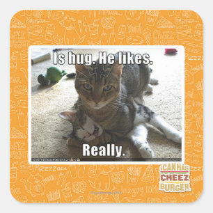 Pegatina Cuadrada Es abrazo. Le gusta.