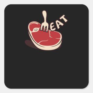 Pegatina Cuadrada es carne