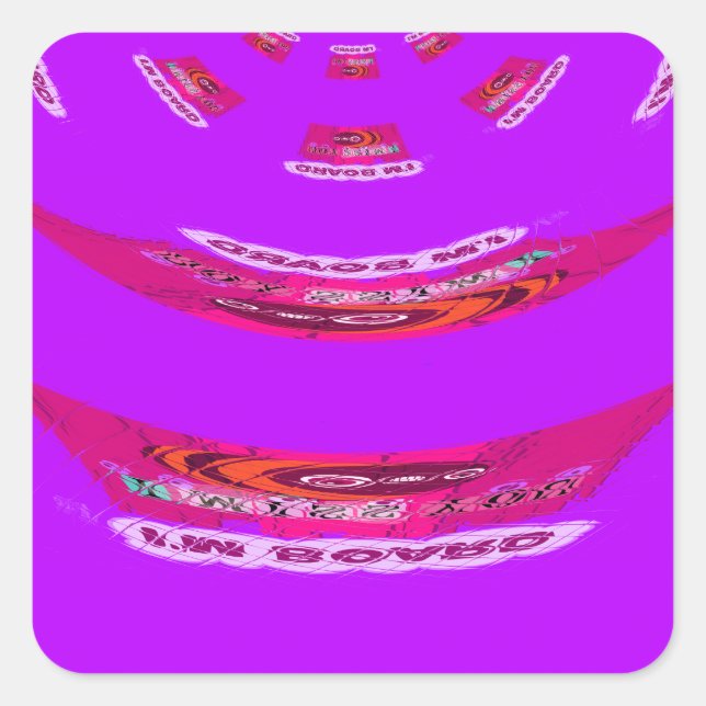 Pegatina Cuadrada Es gracioso que te echo de menos que estoy aburrid (Anverso)