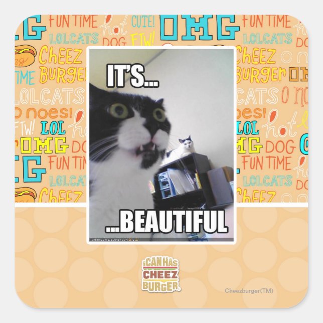 Pegatina Cuadrada Es hermoso (Anverso)