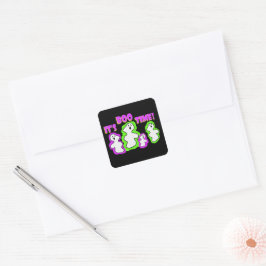 Pegatina Cuadrada Es Hora de Boo Stickers de Halloween Diversión de