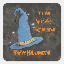 Pegatina Cuadrada Es la época de la bruja del año Halloween
