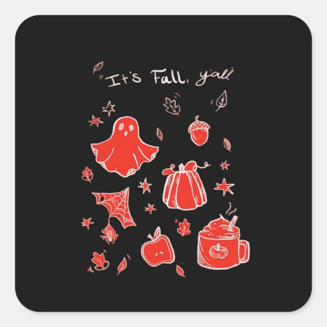 Pegatina Cuadrada Es la limpieza mínima del otoño (Anverso)