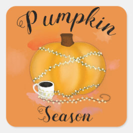 Pegatina Cuadrada ¡Es la temporada de calabazas!