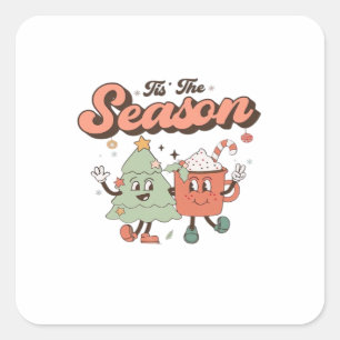 Pegatina Cuadrada Es La Temporada Estilo Creativo Diseño Lindo