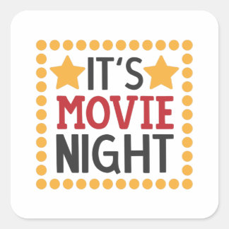 Pegatina Cuadrada Es noche de cine