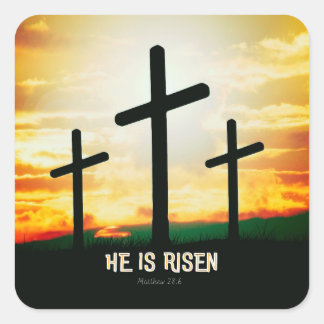 PEGATINA CUADRADA ES RISEN - ILUSTRACION ORIENTAL