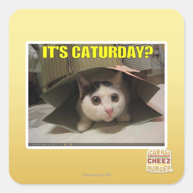 Pegatina Cuadrada ¿Es sábado? (Anverso)