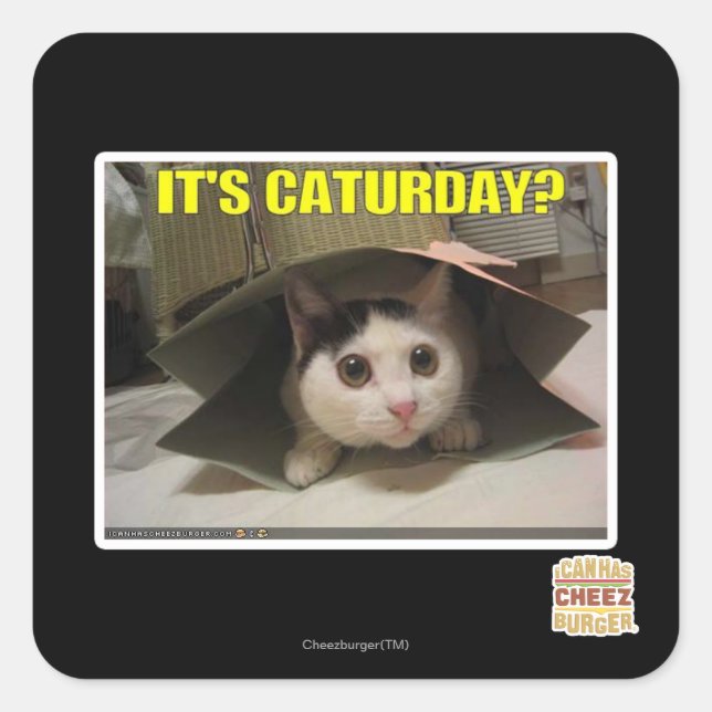 Pegatina Cuadrada ¿Es sábado? (Anverso)