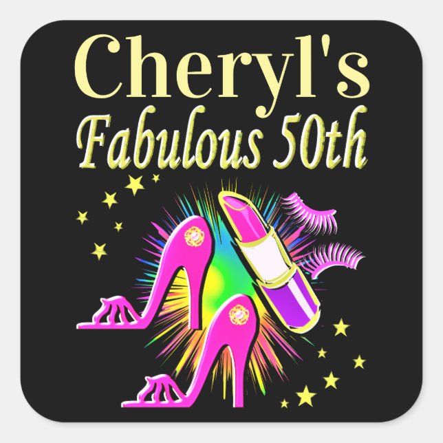 PEGATINA CUADRADA ES TU FABULOSO DISEÑO PERSONALIZADO 50 (Anverso)