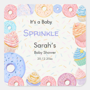 Pegatina Cuadrada Es un Champán de Bebé Casual Baby Shower