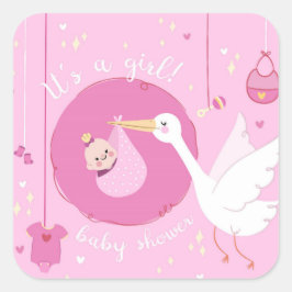 Pegatina Cuadrada Es un Chica