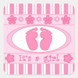 Pegatina Cuadrada Es un chica