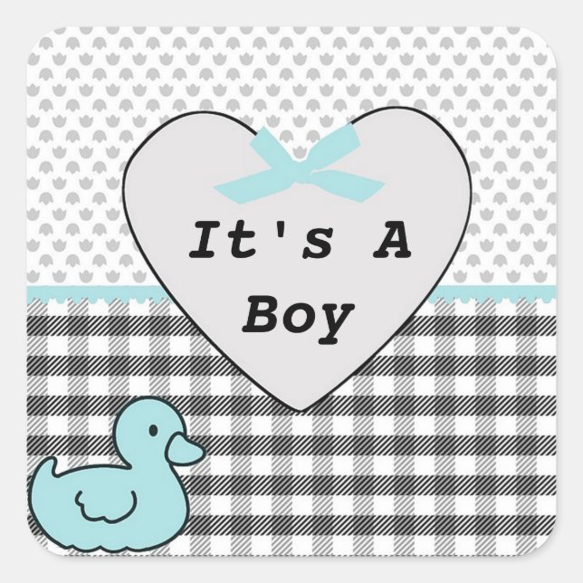 Pegatina Cuadrada Es un niño (Anverso)