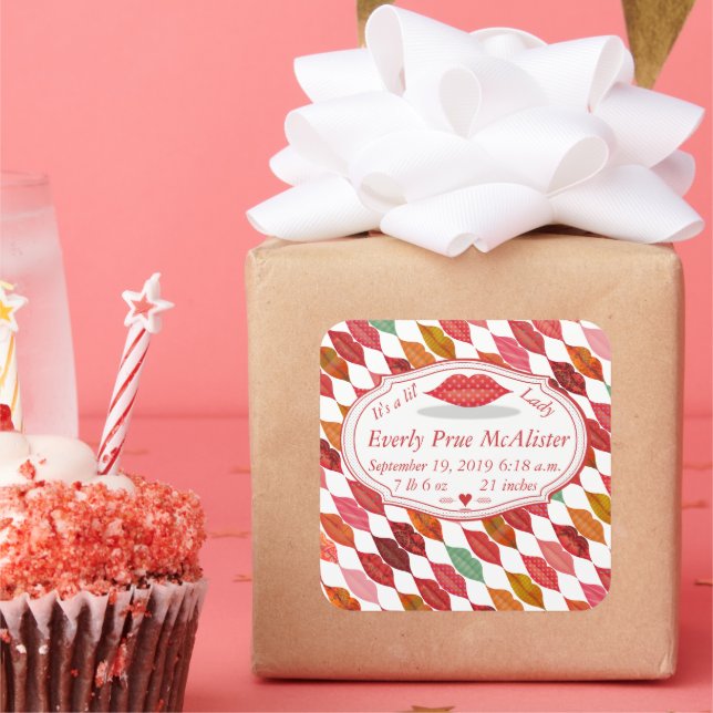 Pegatina Cuadrada Es una niña de la edad mínima de una niña hipster  (Fiesta)