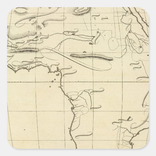 Pegatina Cuadrada Esbozo de África (Anverso)