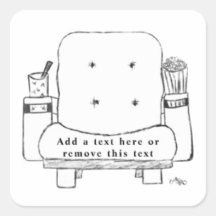 Pegatina Cuadrada Esbozo de asiento de cine