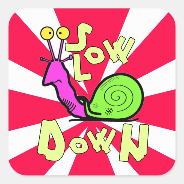 Pegatina Cuadrada Esbozo de caracol de Guay v3 (Anverso)