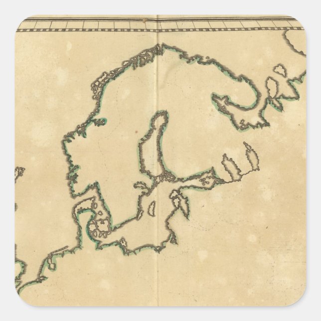 Pegatina Cuadrada Esbozo de Europa 2 (Anverso)