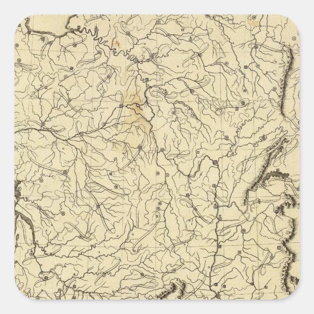 Pegatina Cuadrada Esbozo de Francia (Anverso)