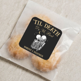 Pegatina Cuadrada Esbozo de la muerte de la muerte de la muerte de l