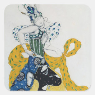 Pegatina Cuadrada Esbozo para el ballet 'La Peri', de Paul Dukas