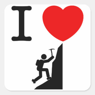 Pegatina Cuadrada Escalada de montaña