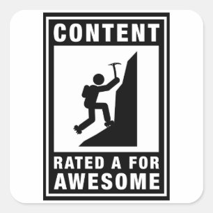 Pegatina Cuadrada Escalada de montaña