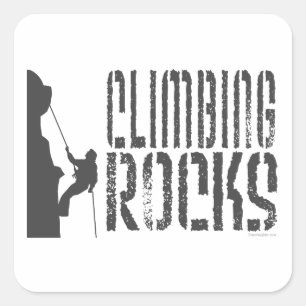 Pegatina Cuadrada Escalada de rock