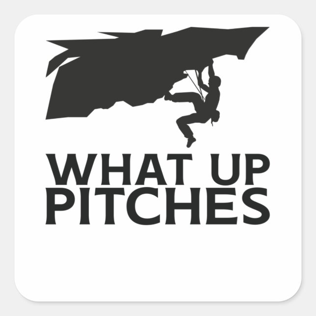 Pegatina Cuadrada Escalador de rock (Anverso)